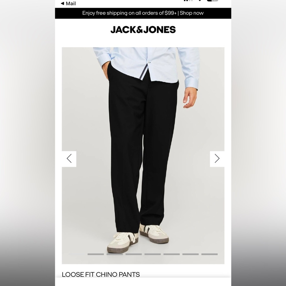Jack & Jones Black Loose Fit Chino Pants